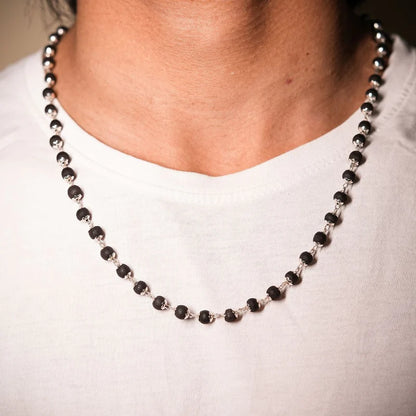 Original Karungali Malai with Silver Caps – Divine Protection & Energy Necklace