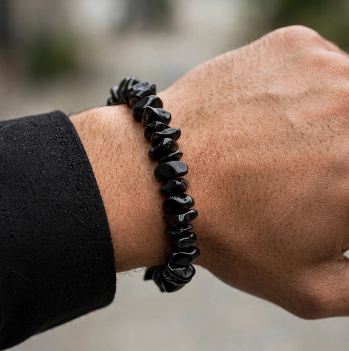 Black Tourmaline Chips Bracelet