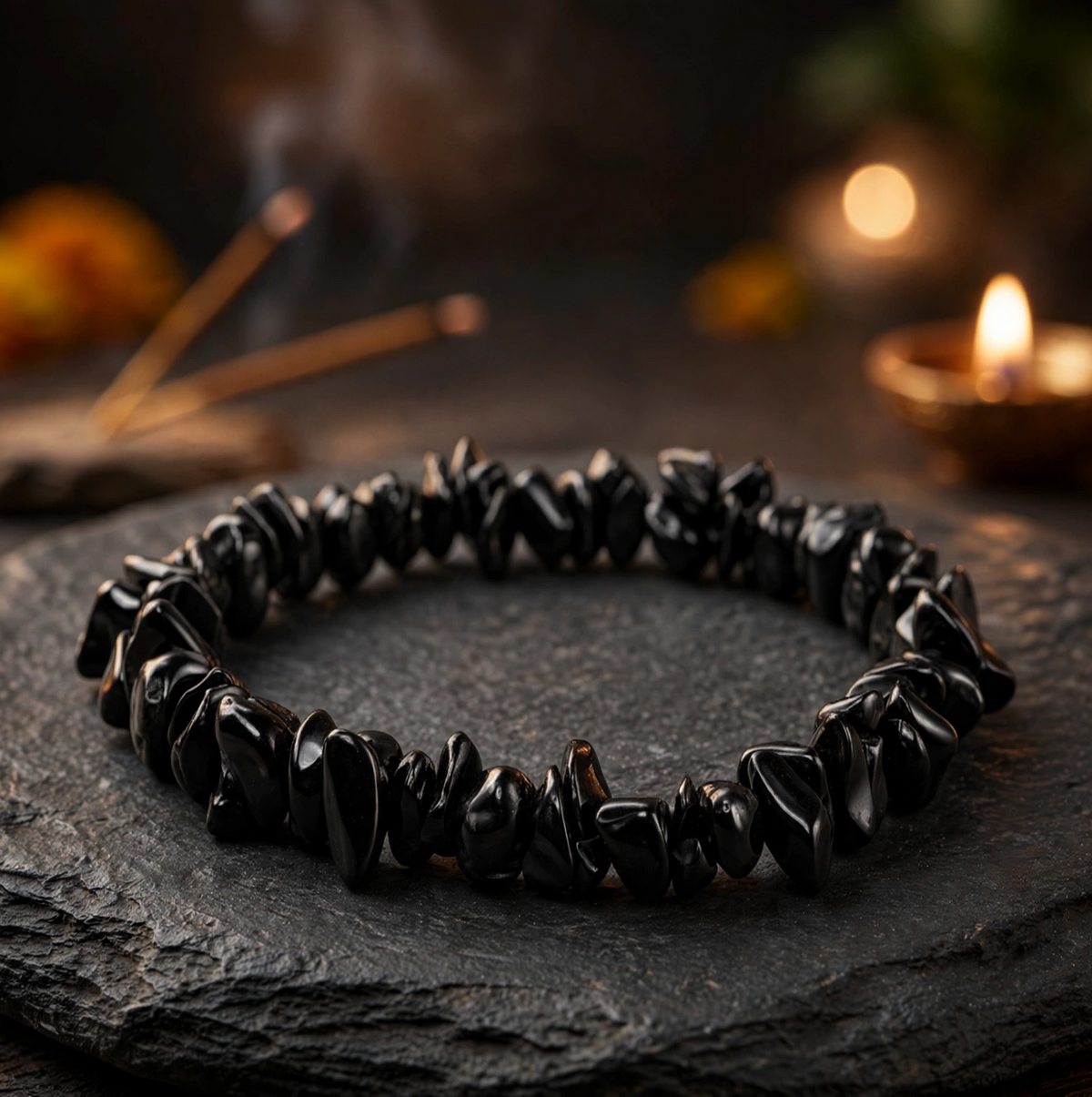 Black Tourmaline Chips Bracelet