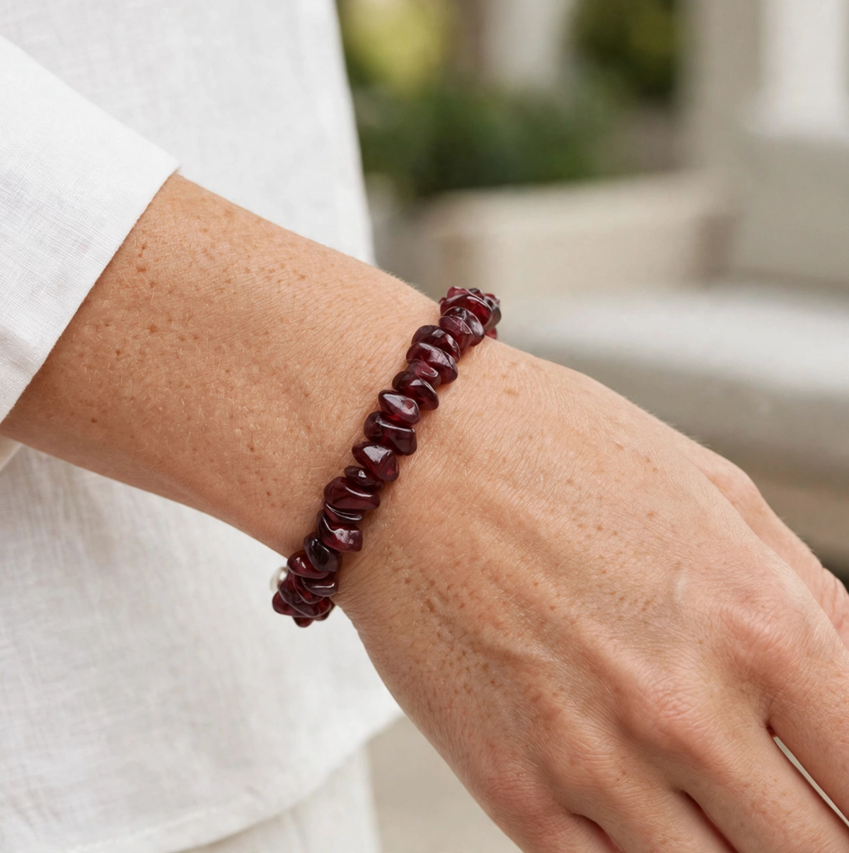 Garnet Chips Bracelet