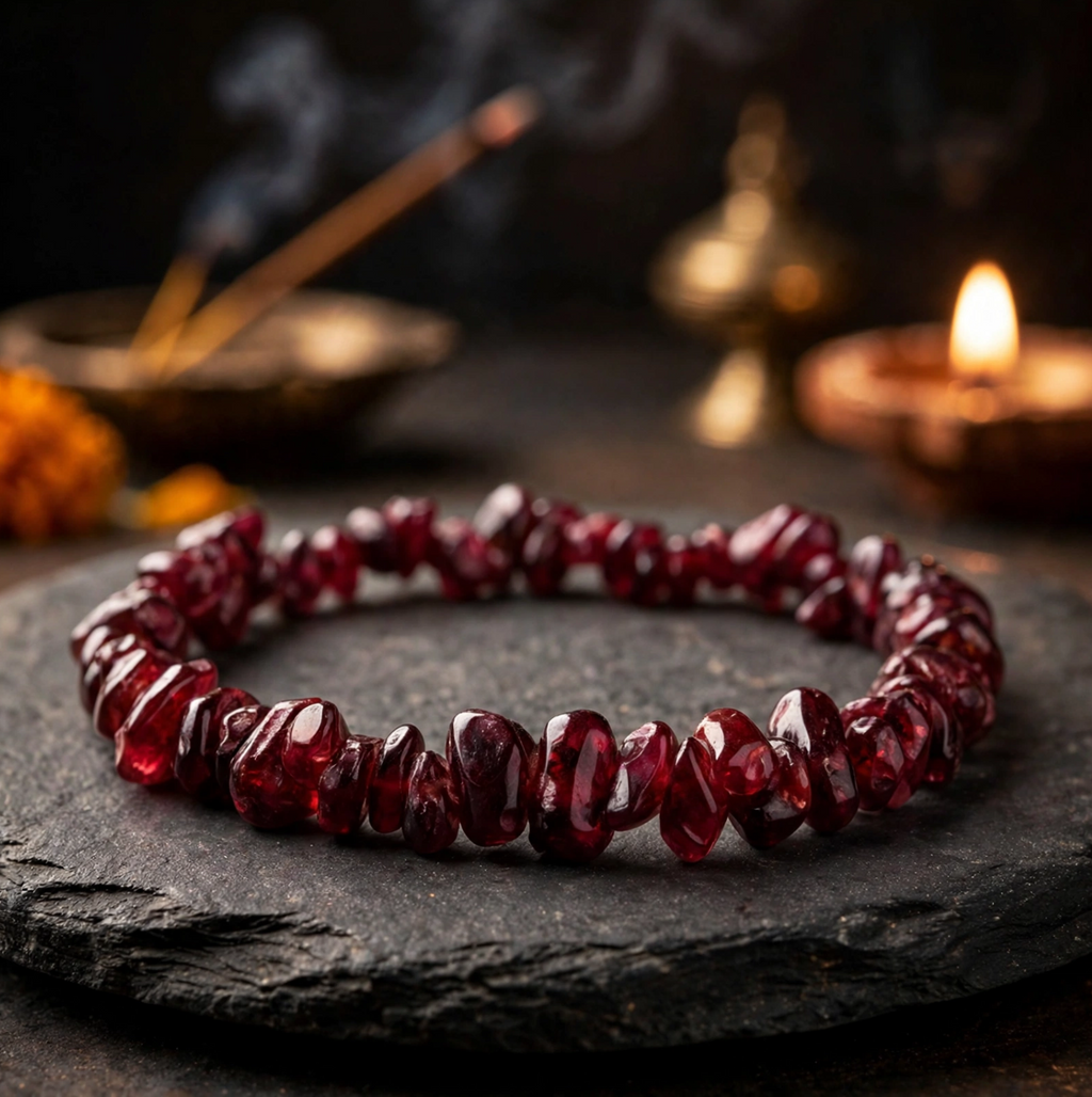 Garnet Chips Bracelet