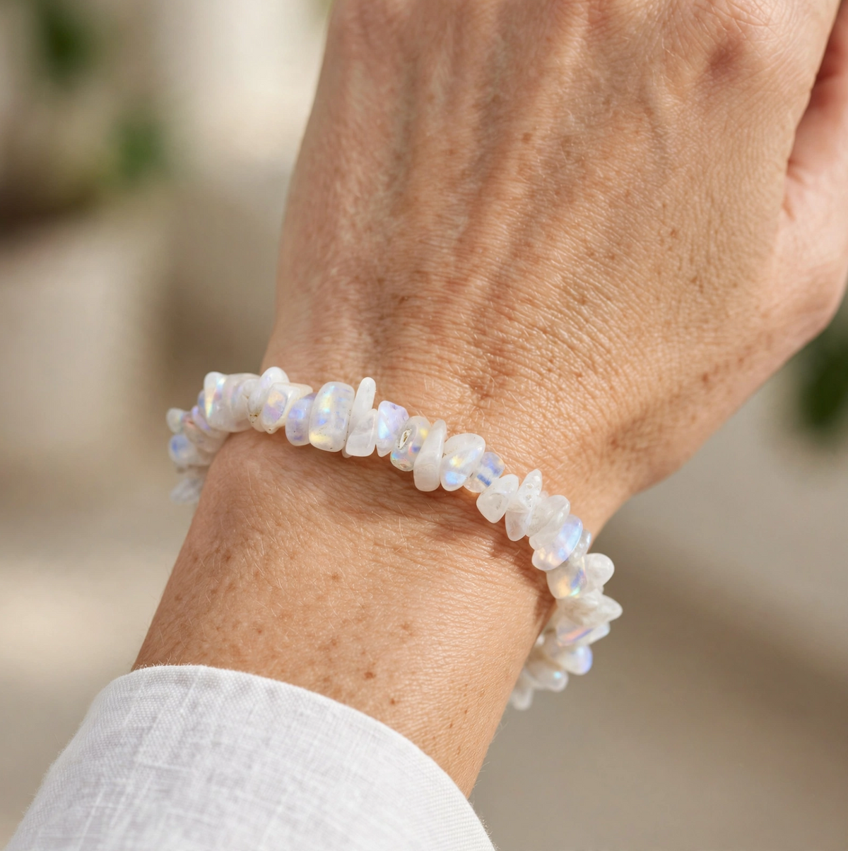 Rainbow Moonstone Chips Bracelet