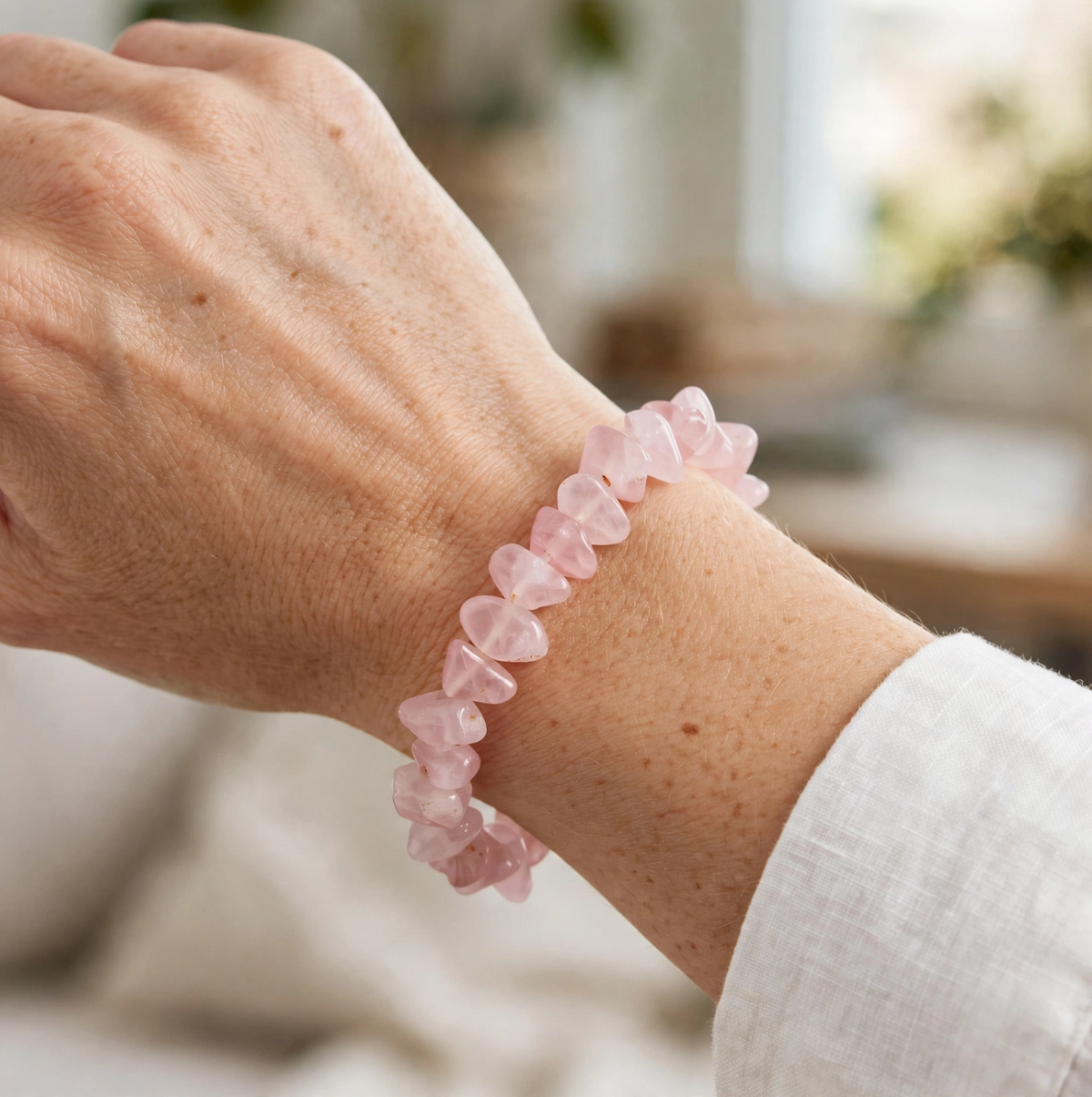 Rose Quartz Chips Bracelet