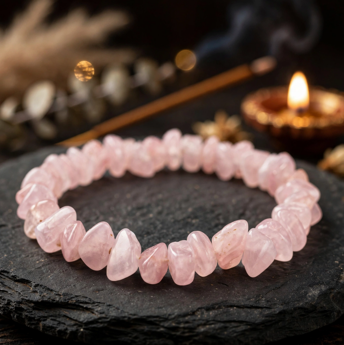 Rose Quartz Chips Bracelet