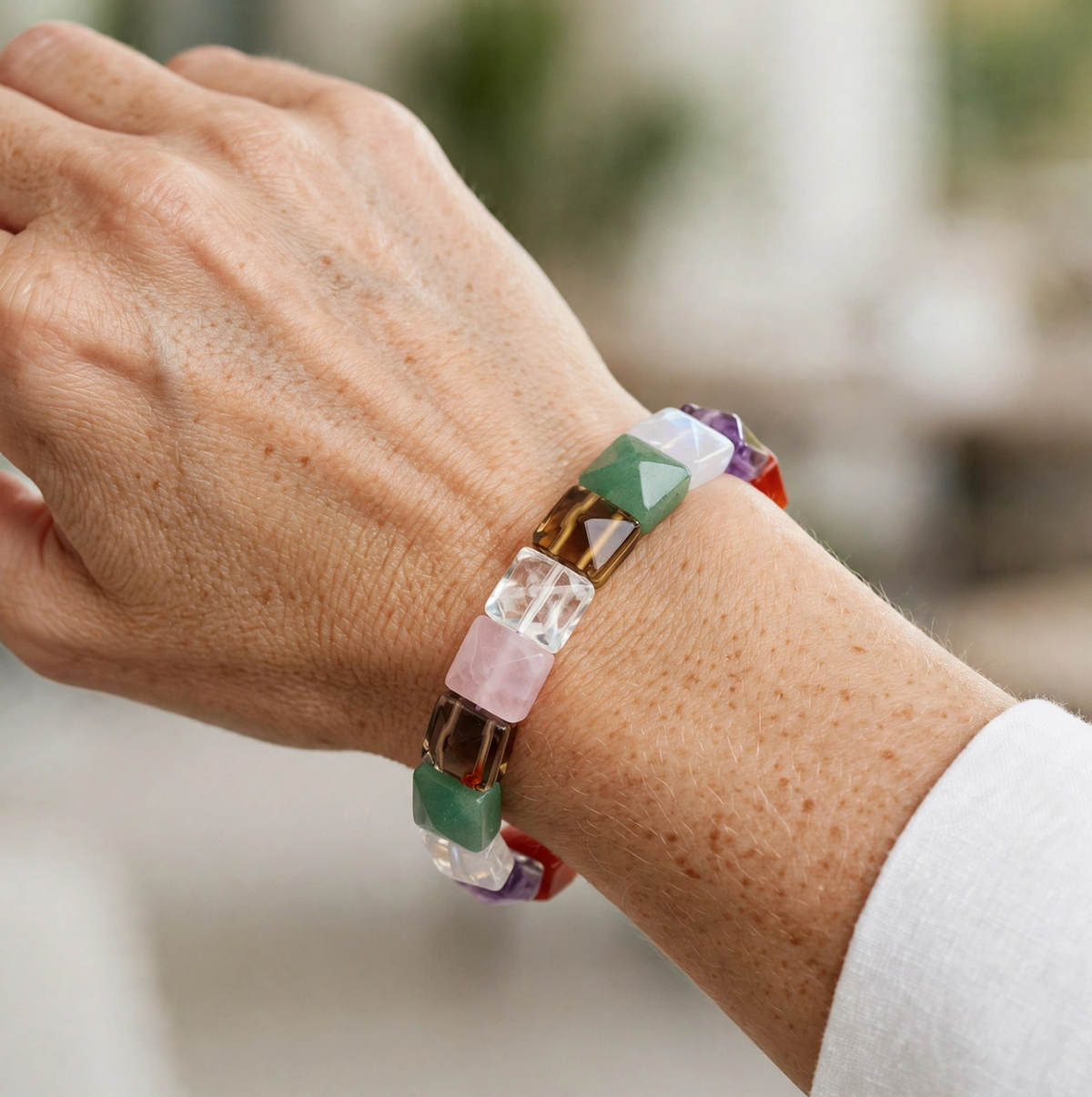 Multi Stone Kada Bracelet